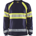 Blaklader High Vis Long Sleeve Shirt, Navy Blue/Yellow