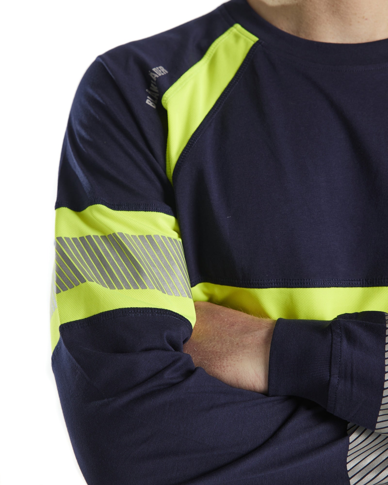 Blaklader High Vis Long Sleeve Shirt, Navy Blue/Yellow (6)