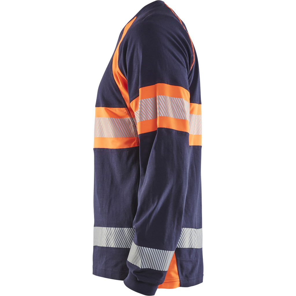 Blaklader Long Sleeve High Vis Shirt, Navy Blue/Orange (3)