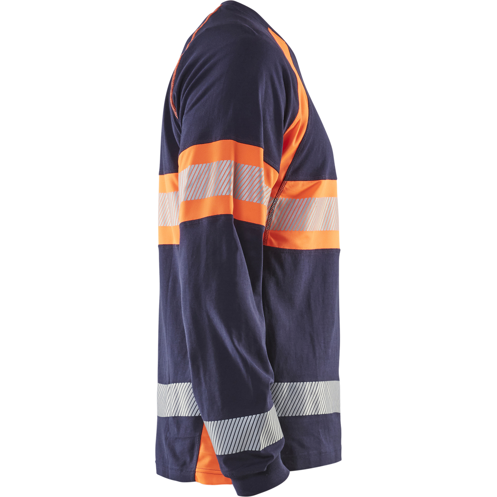 Blaklader Long Sleeve High Vis Shirt, Navy Blue/Orange (2)