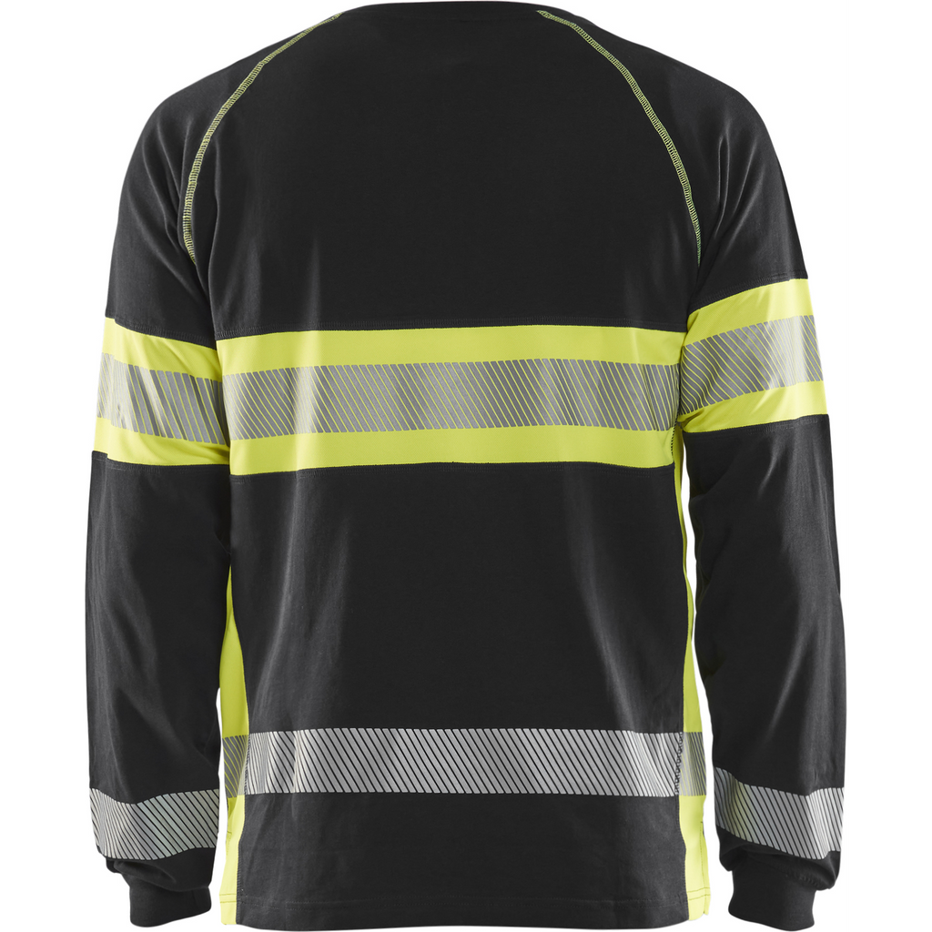 Blaklader Long Sleeve High Vis Shirt, Black/Yellow (4)