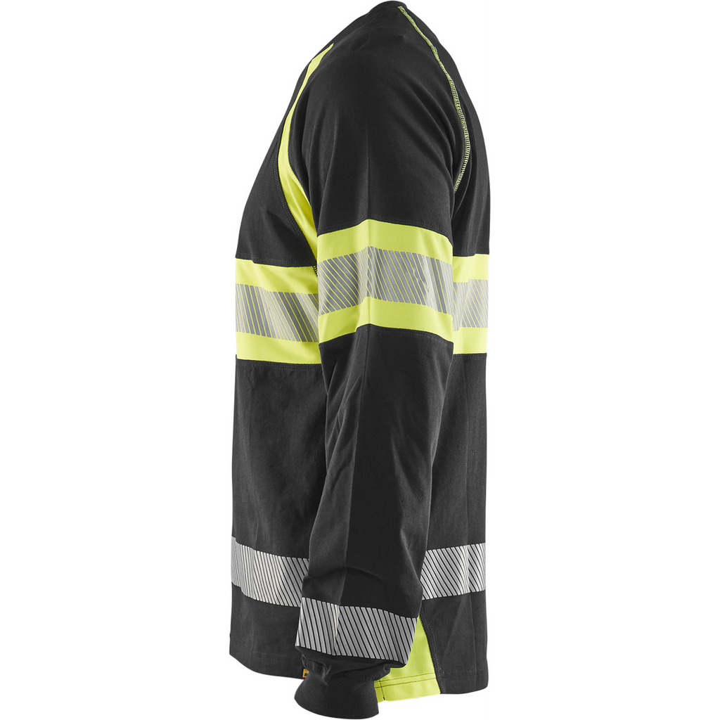 Blaklader Long Sleeve High Vis Shirt, Black/Yellow (2)
