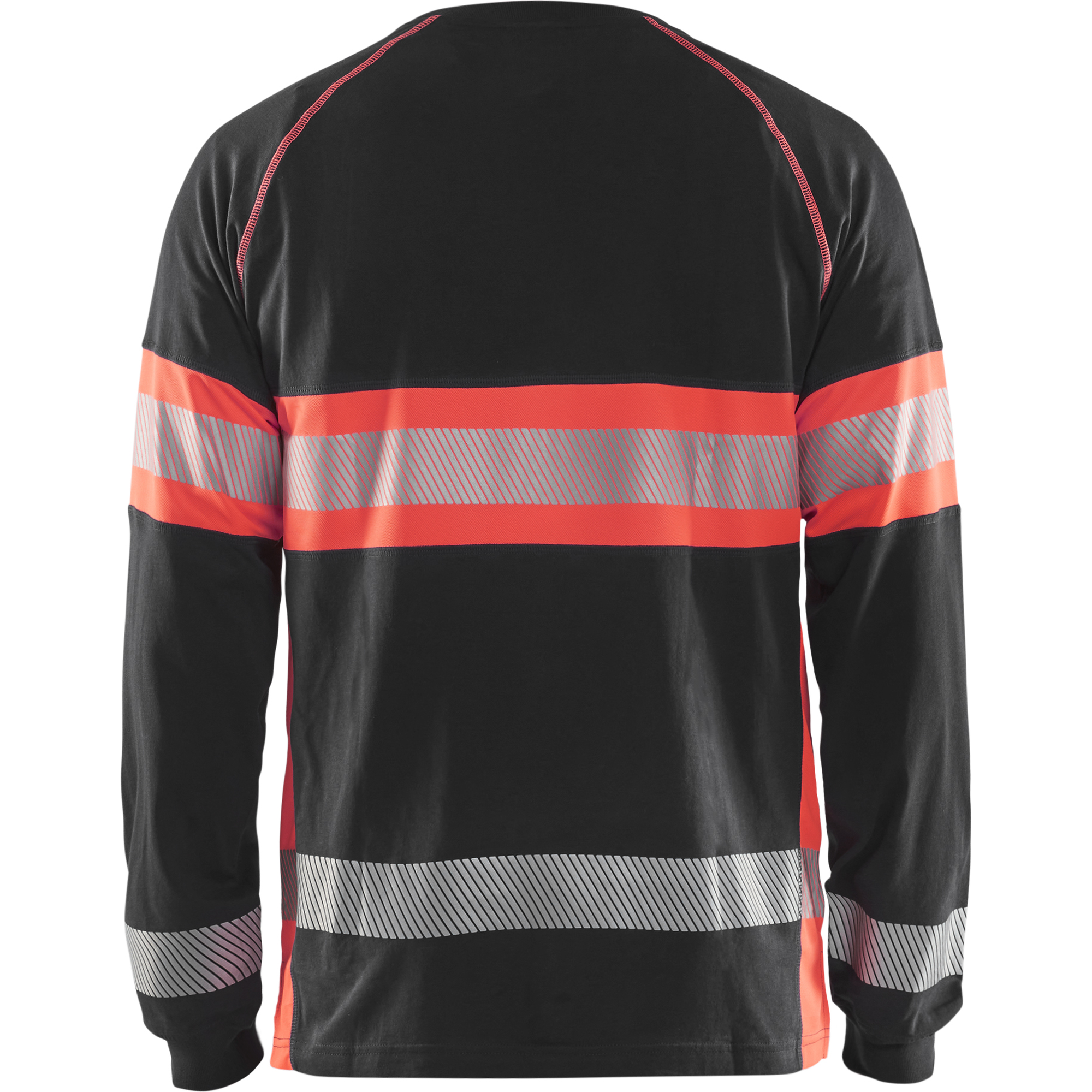 Blaklader Long Sleeve High Vis Shirt, Black/High Vis Red (4)