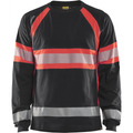 Blaklader Long Sleeve High Vis Shirt, Black/High Vis Red