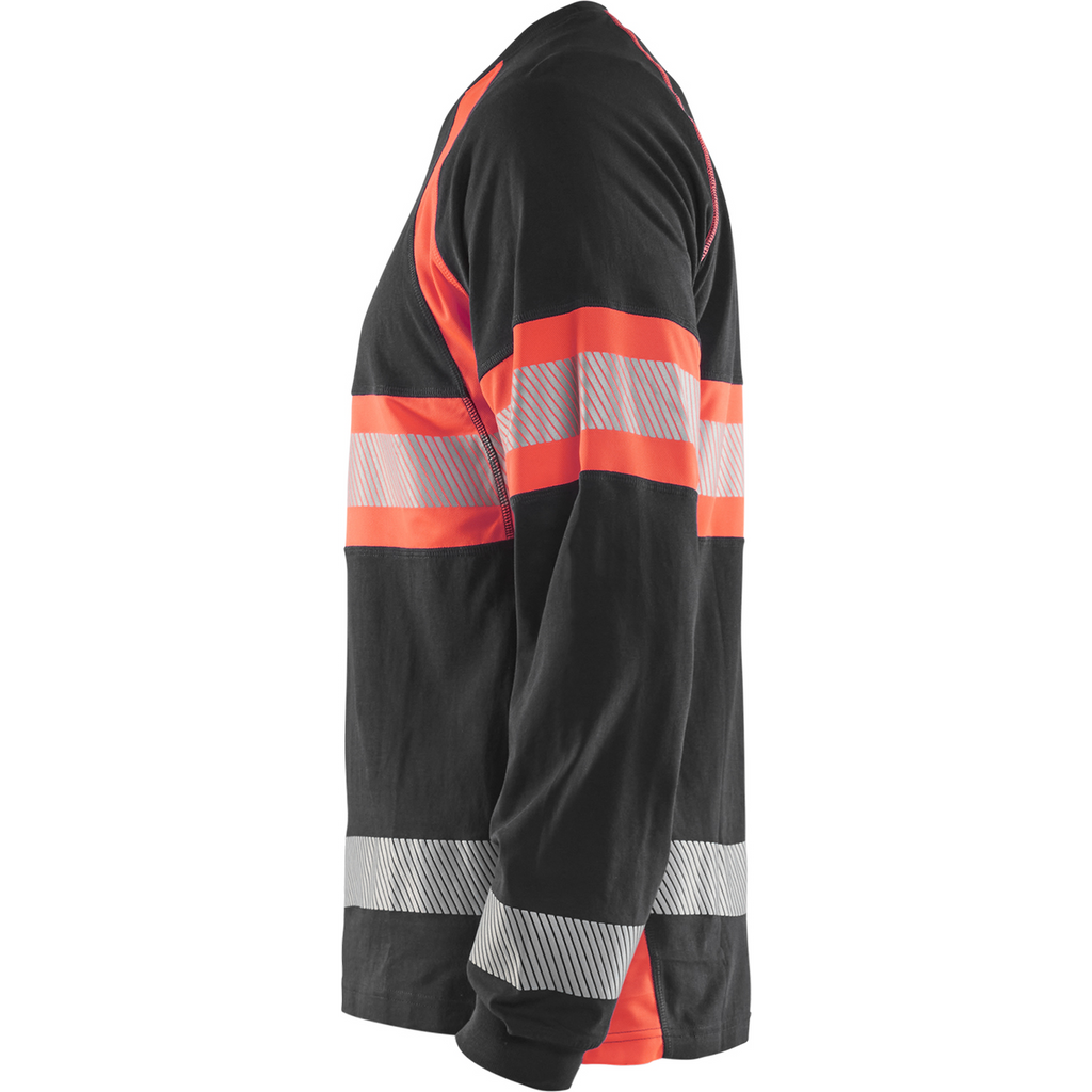 Blaklader Long Sleeve High Vis Shirt, Black/High Vis Red (3)