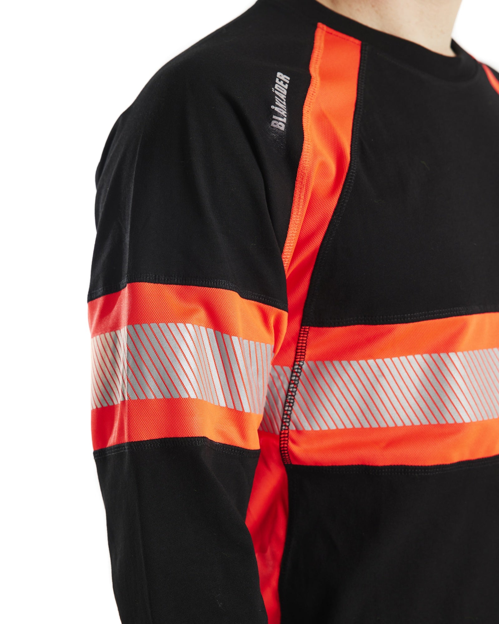Blaklader Long Sleeve High Vis Shirt, Black/High Vis Red (6)