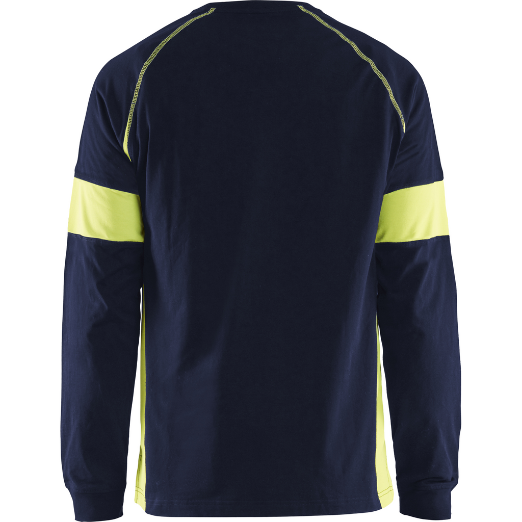 Blaklader Long Sleeve Shirt, Navy Blue/Yellow (4)