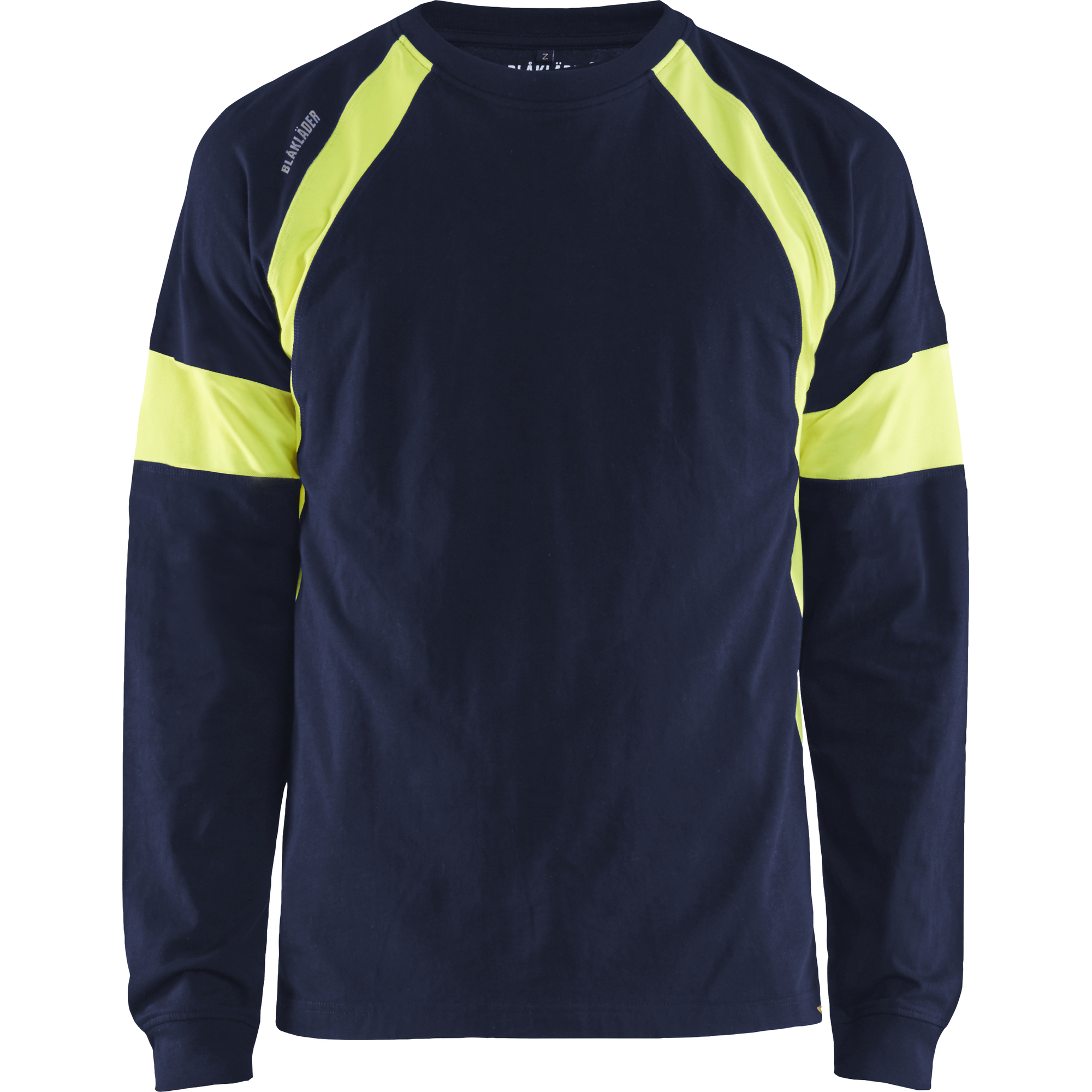 Blaklader Long Sleeve Shirt, Navy Blue/Yellow