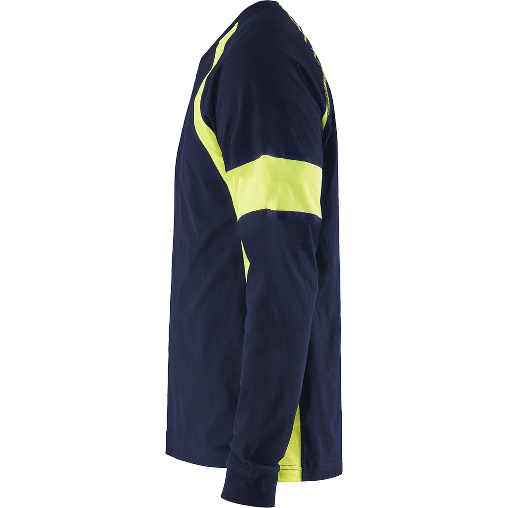 Blaklader Long Sleeve Shirt, Navy Blue/Yellow (3)