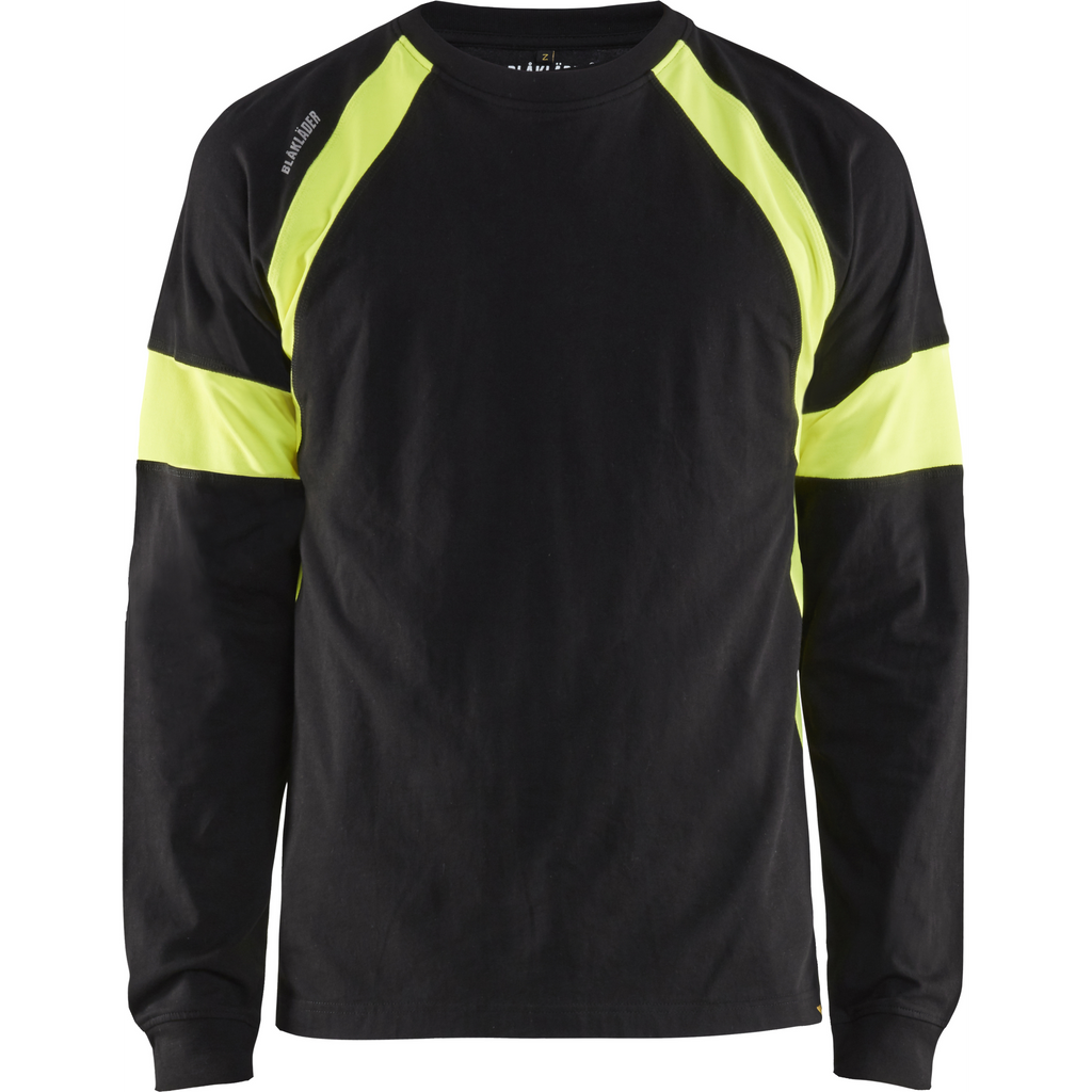 Blaklader Long Sleeve Shirt, Black/Yellow
