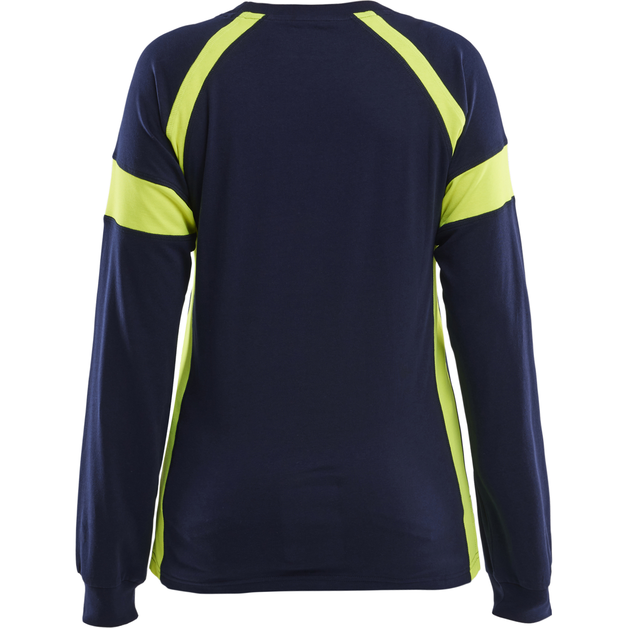 Blaklader High Vis Women's Long Sleeve T-Shirt, Navy Blue/Yellow (4)