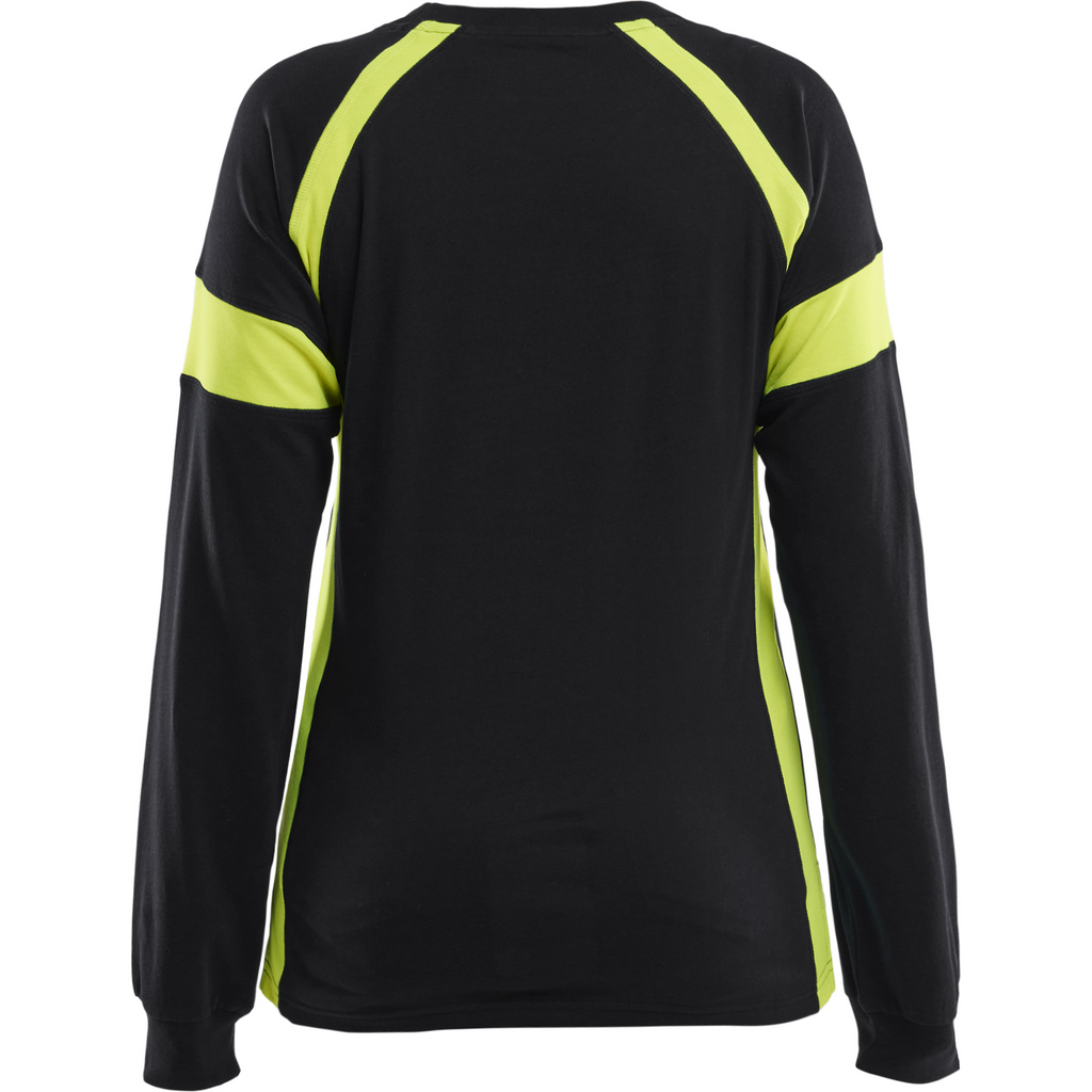 Blaklader High Vis Ladies Long Sleeve T-Shirt, Black/Yellow (4)