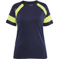 Blaklader High Vis Women's T-Shirt, Navy Blue/Yellow