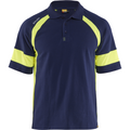 Blaklader High Vis Polo Shirt, Navy Blue/ Yellow