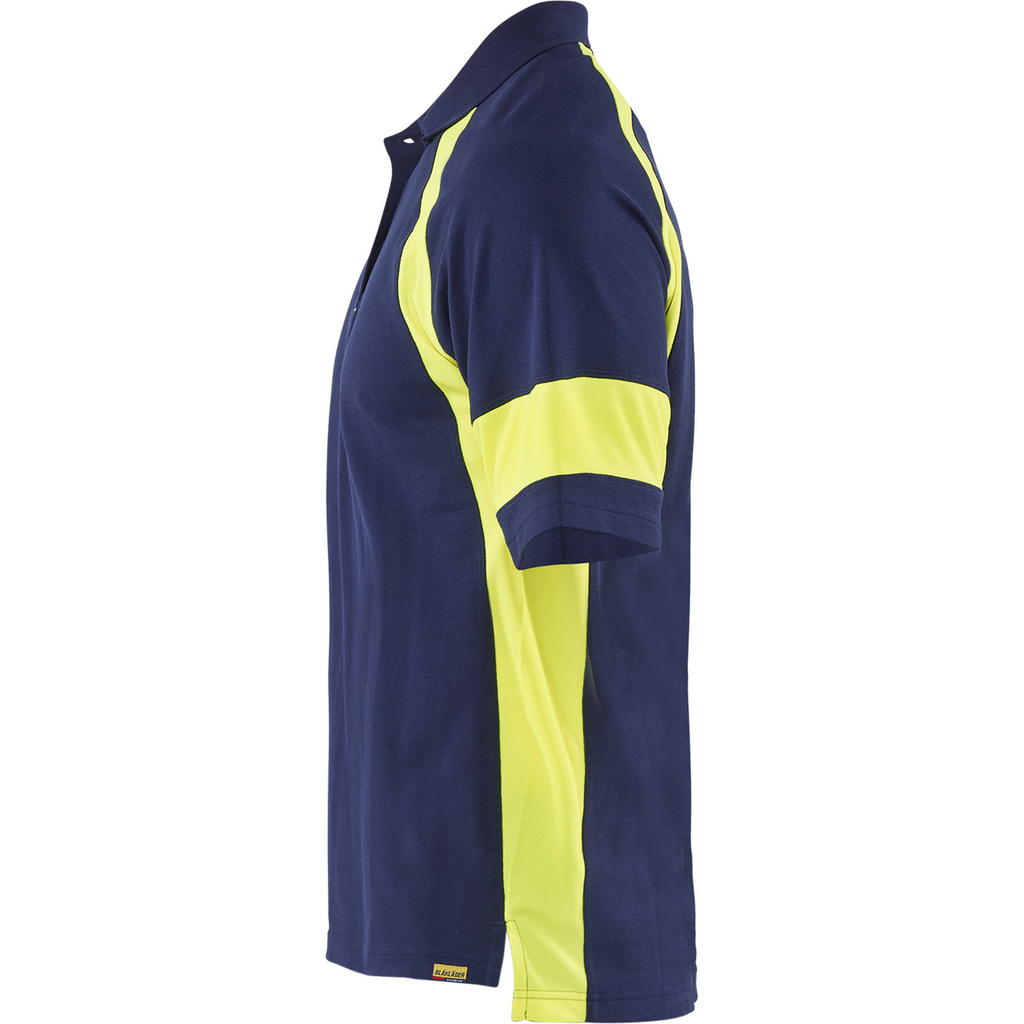 Blaklader High Vis Polo Shirt, Navy Blue/ Yellow (3)