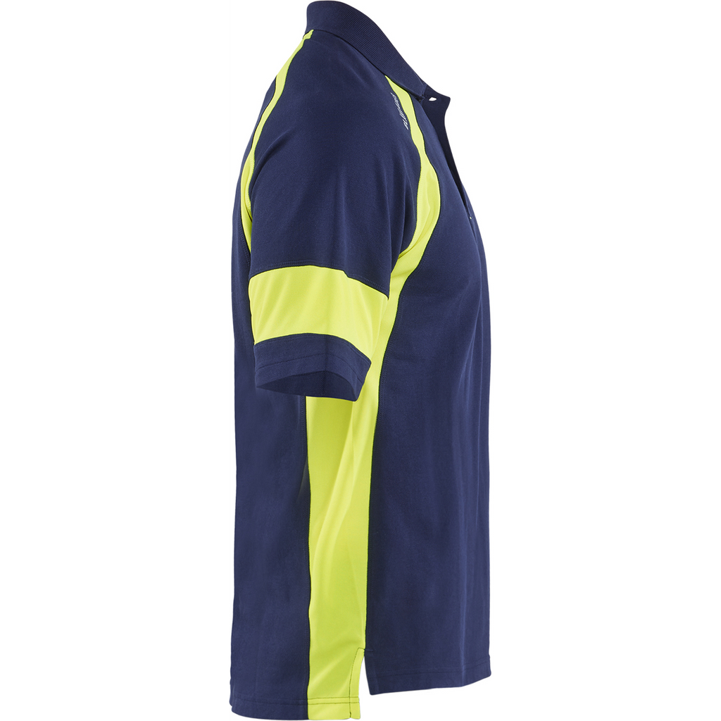 Blaklader High Vis Polo Shirt, Navy Blue/ Yellow (2)