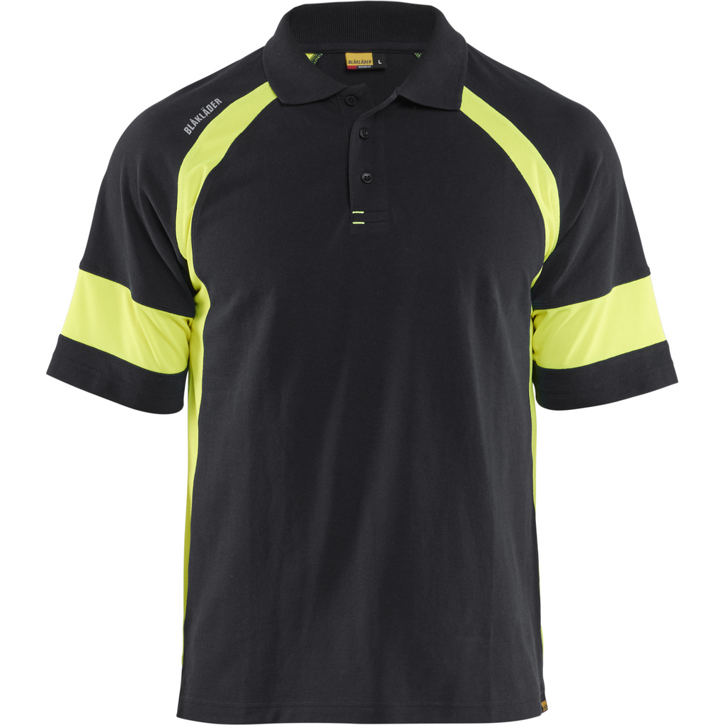 Blaklader High Vis Polo Shirt, Black/Yellow