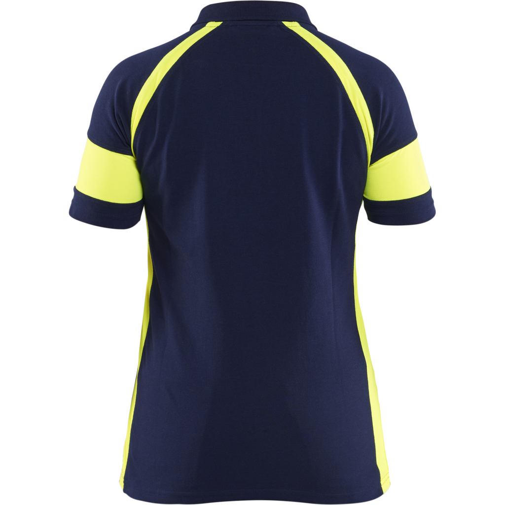 Blaklader High Vis Women's Polo Shirt, Navy Blue/ Yellow (4)