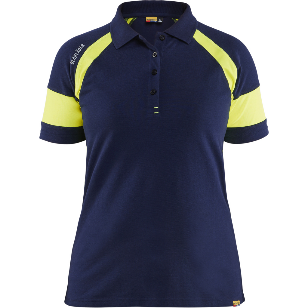 Blaklader High Vis Women's Polo Shirt, Navy Blue/ Yellow