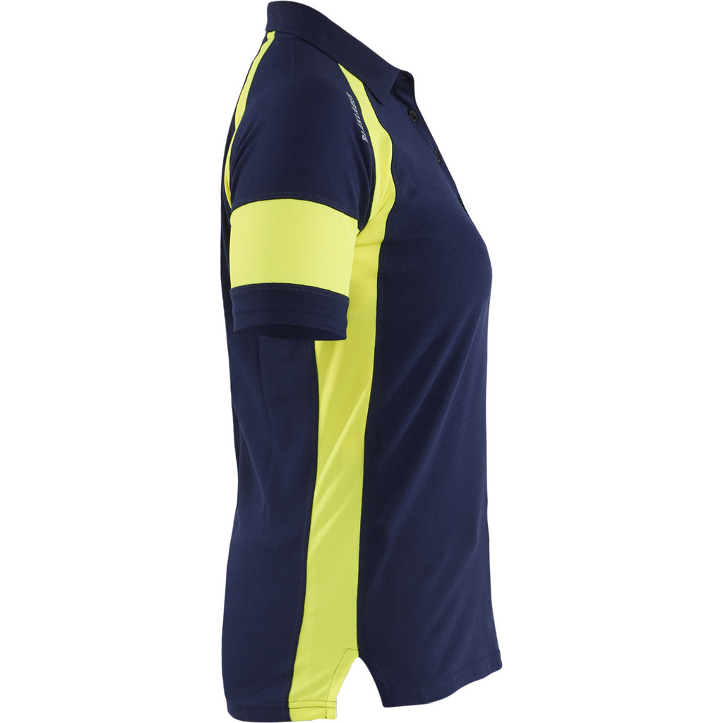 Blaklader High Vis Women's Polo Shirt, Navy Blue/ Yellow (2)