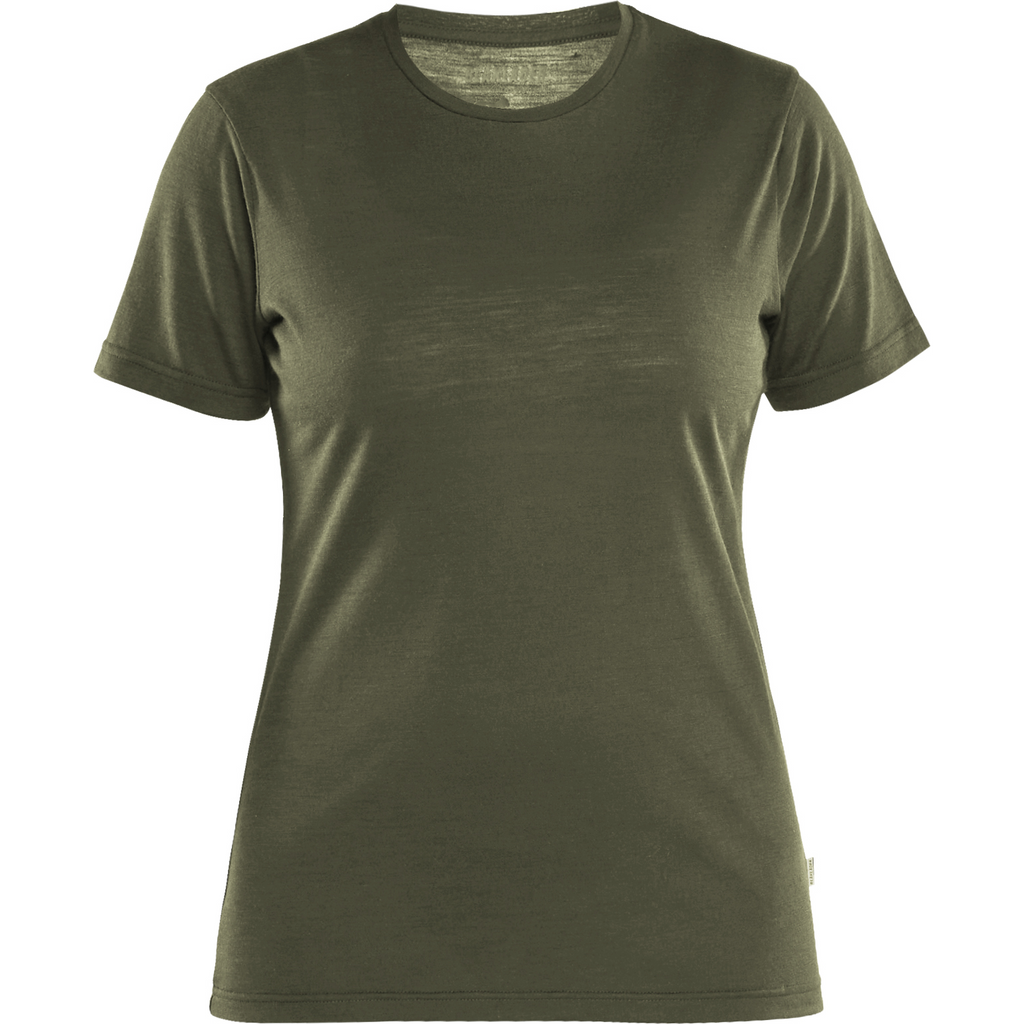 Blaklader Women's Merino Wool T-Shirt, Forest Green