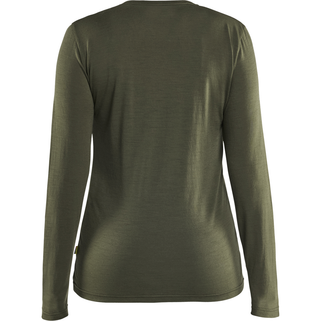 Blaklader Women's Merino Wool Long Sleeve T-Shirt, Forest Green (4)