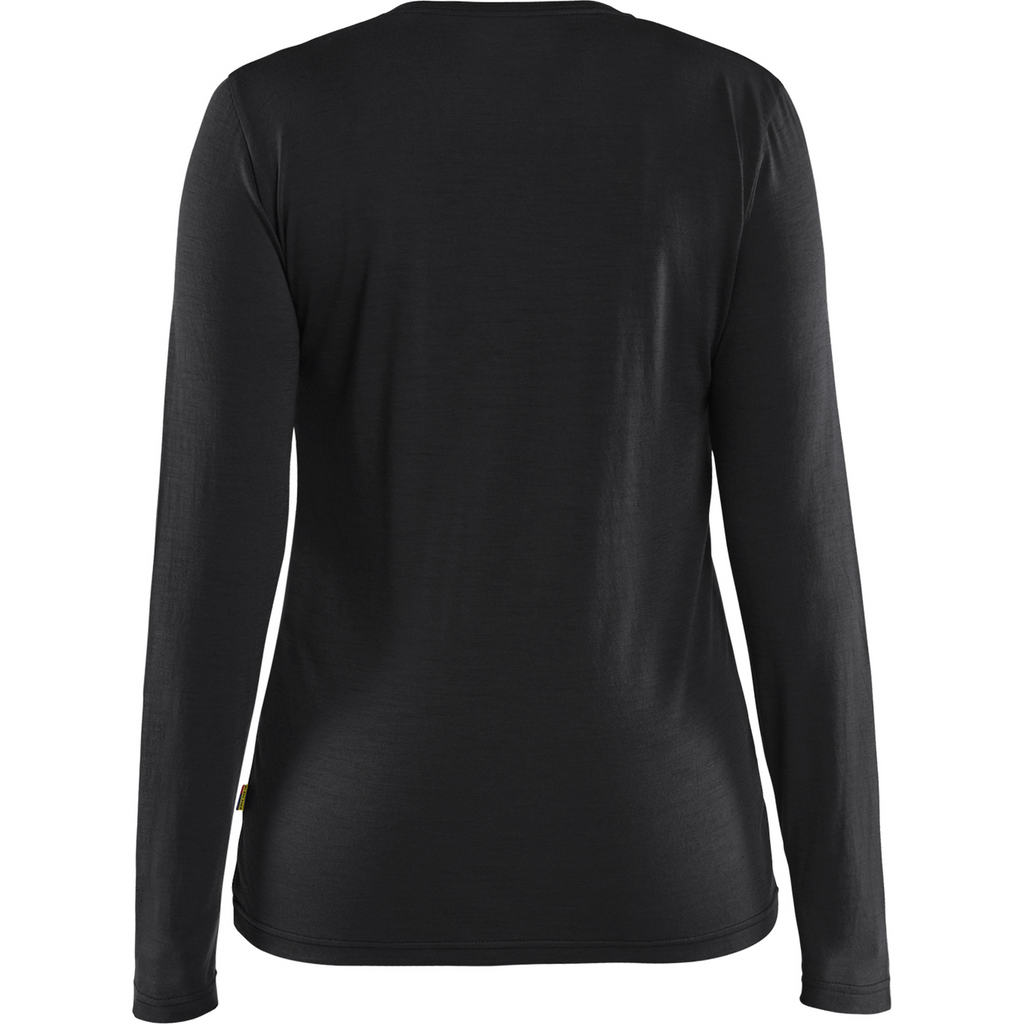 Blaklader Women's Long Sleeve Merino Wool T-Shirt, Black (4)