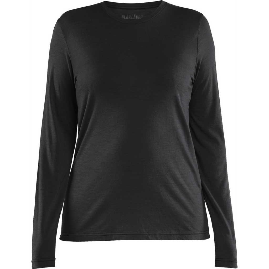 Blaklader Women's Long Sleeve Merino Wool T-Shirt, Black