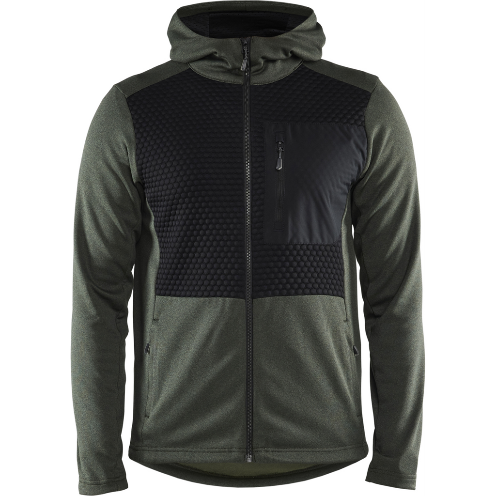 Blaklader Hooded Sweatshirt with Zipper, Autumn Green/Black