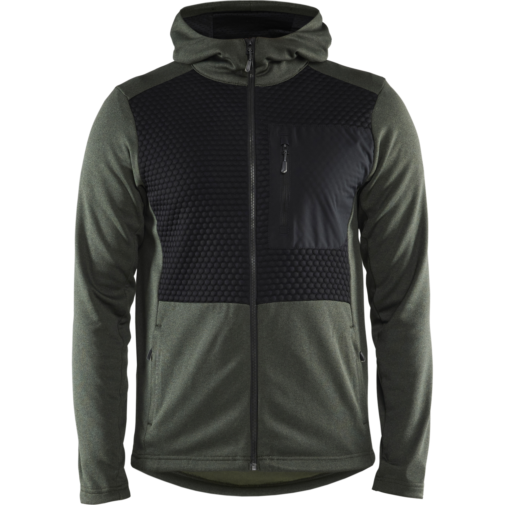 Blaklader Hooded Sweatshirt with Zipper, Autumn Green/Black