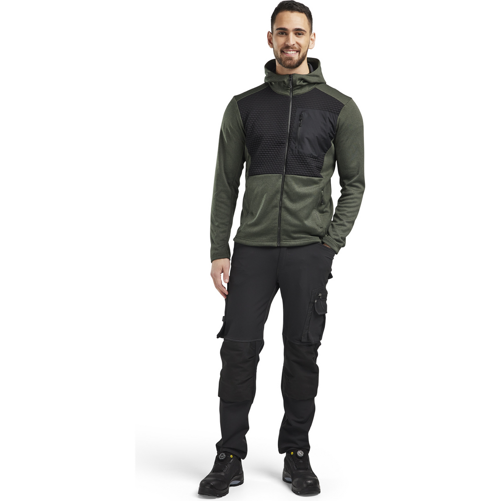 Blaklader Hooded Sweatshirt with Zipper, Autumn Green/Black (5)
