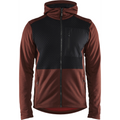 Blaklader Hooded Sweatshirt with Zipper, Rust Red/Black