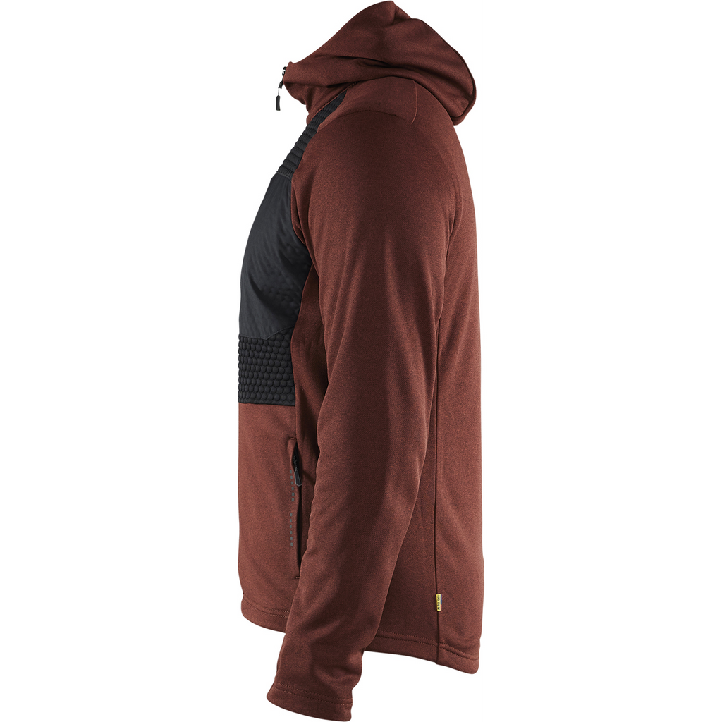 Blaklader Hooded Sweatshirt with Zipper, Rust Red/Black (3)