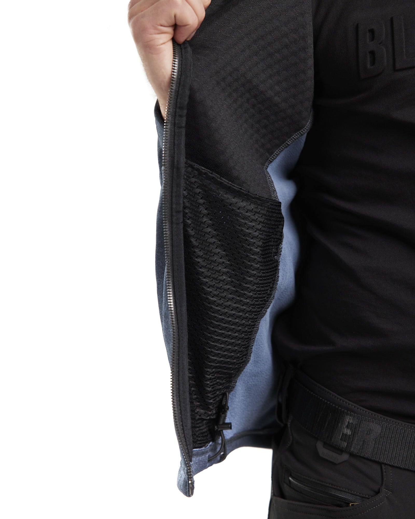 Blaklader Hooded Sweatshirt with Zipper, Dove Blue/Black (8)