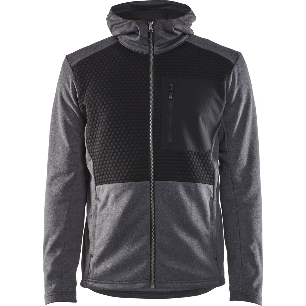 Blaklader Hooded Sweatshirt with Zip, Black Melange