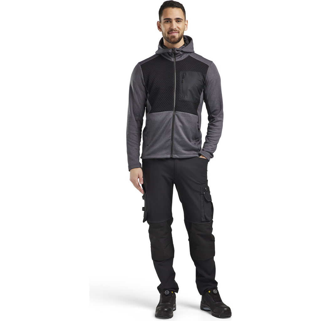 Blaklader Hooded Sweatshirt with Zip, Black Melange (5)