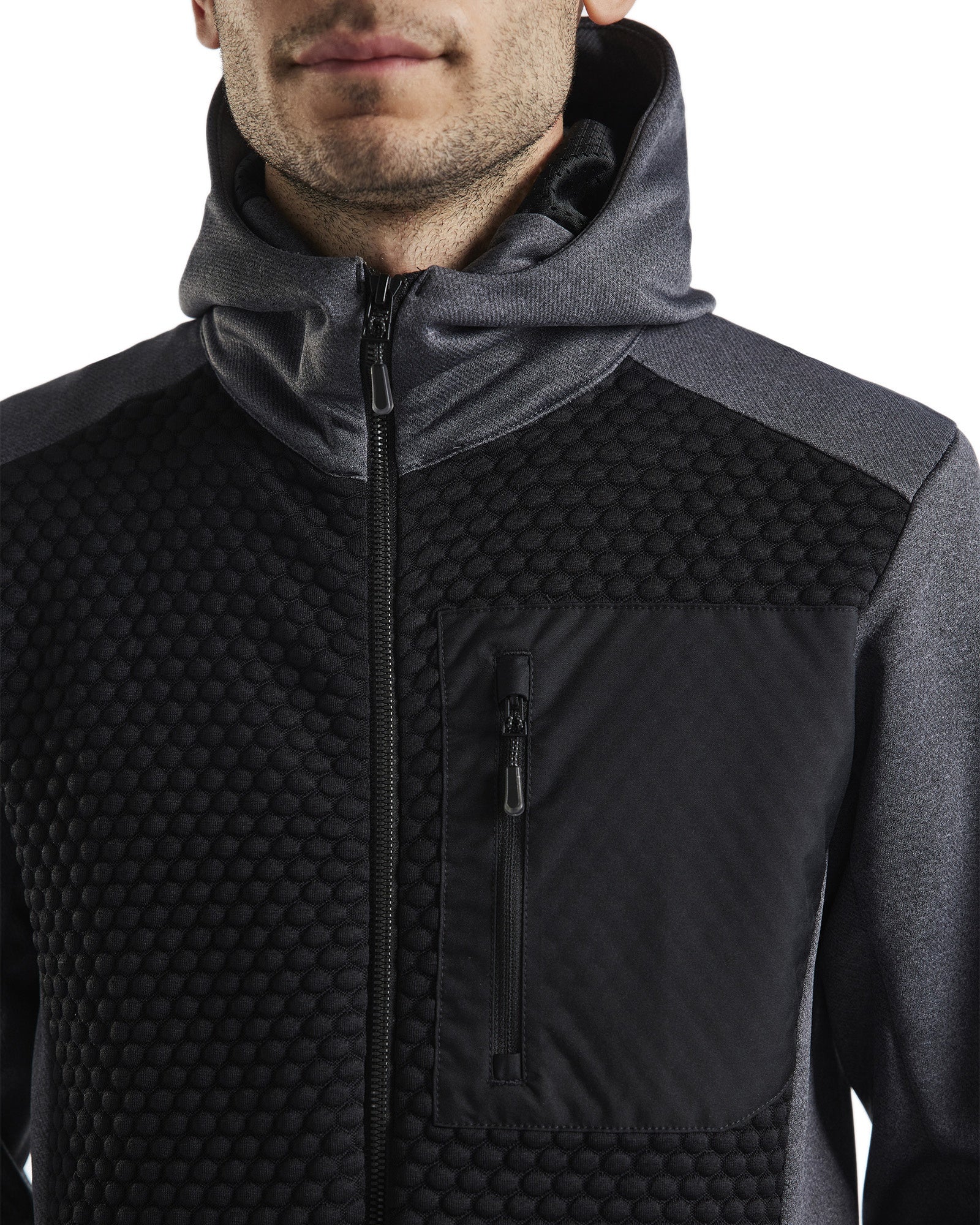 Blaklader Hooded Sweatshirt with Zip, Black Melange (6)