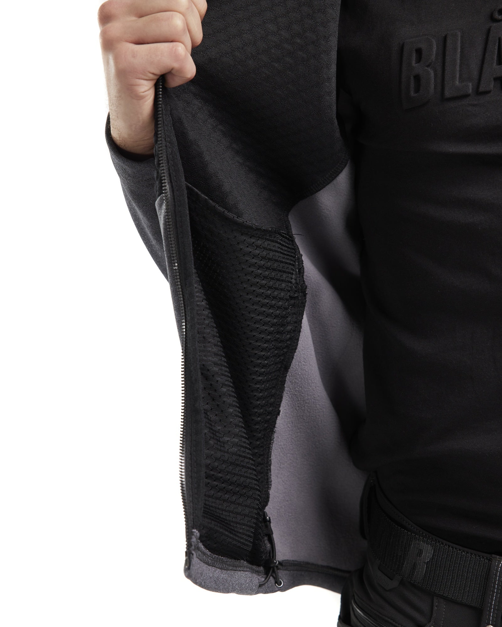Blaklader Hooded Sweatshirt with Zip, Black Melange (8)