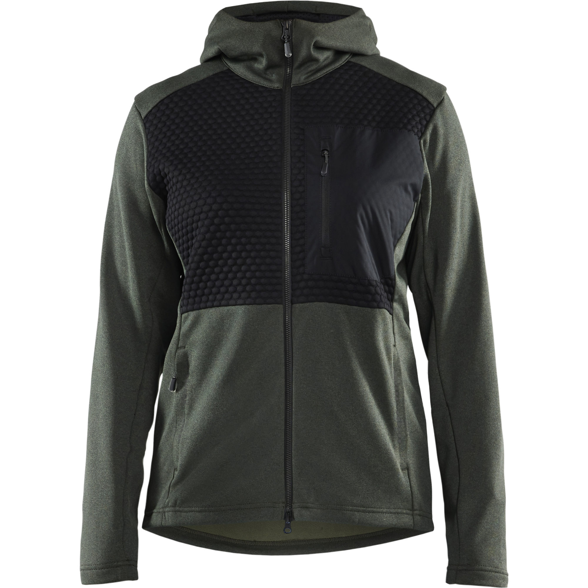 Blaklader Ladies Hooded Zip Sweatshirt, Autumn Green/Black