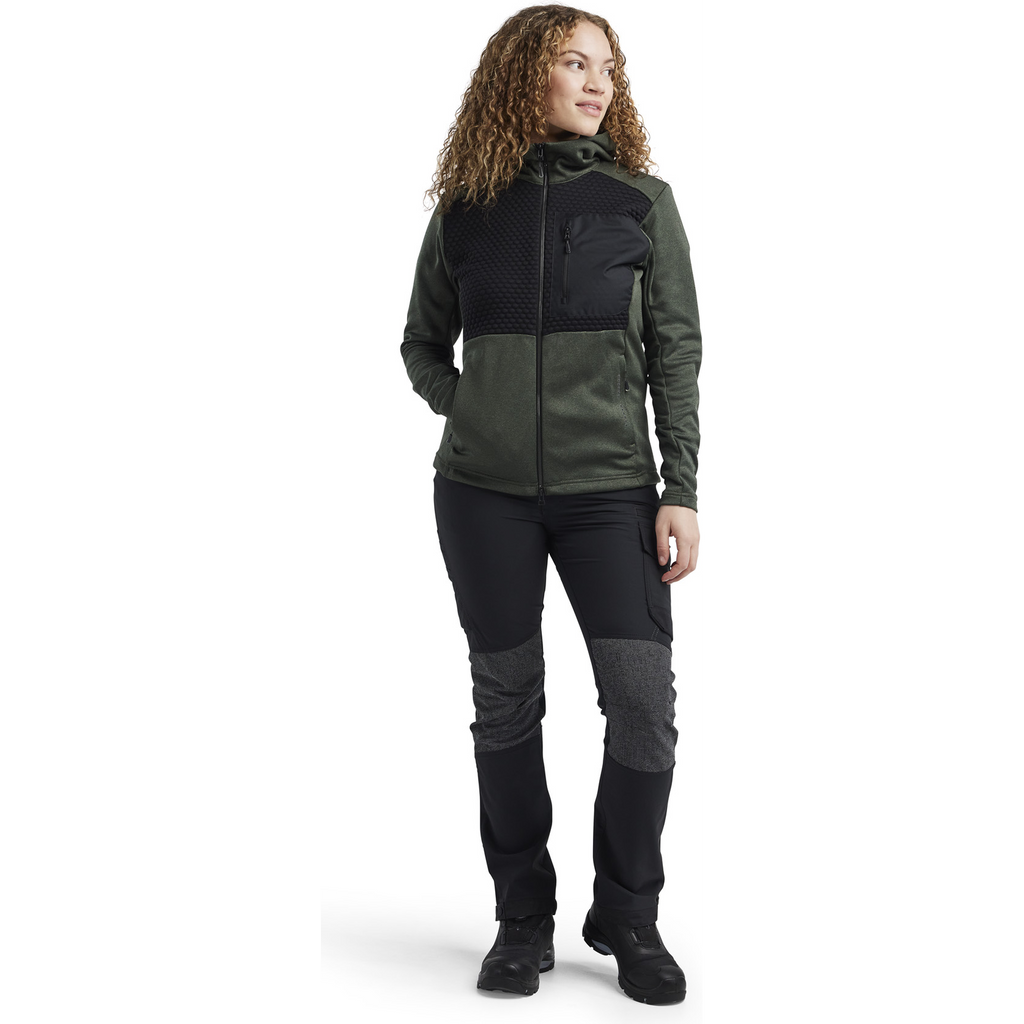 Blaklader Ladies Hooded Zip Sweatshirt, Autumn Green/Black (5)