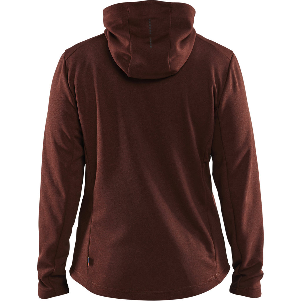 Blaklader Women's Hooded Sweatshirt with Zipper, Rust Red/Black (4)