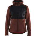 Blaklader Women's Hooded Sweatshirt with Zipper, Rust Red/Black