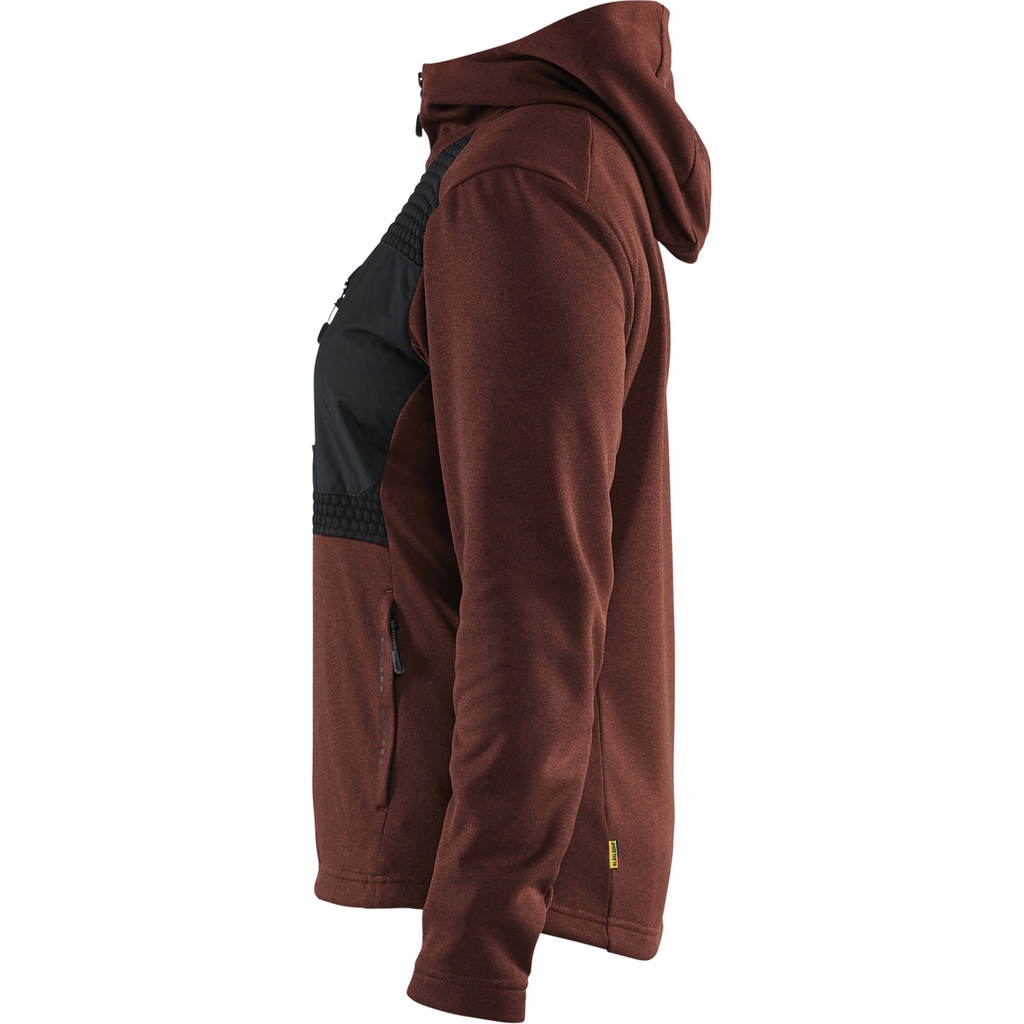 Blaklader Women's Hooded Sweatshirt with Zipper, Rust Red/Black (3)