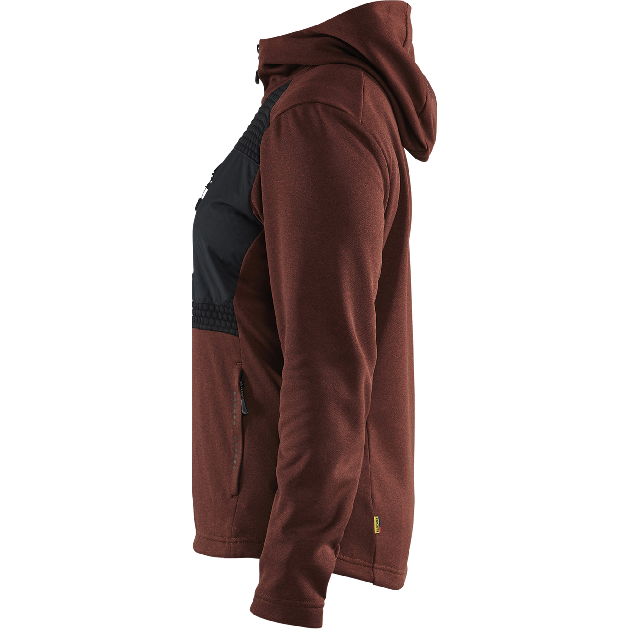 Blaklader Women's Hooded Sweatshirt with Zipper, Rust Red/Black (3)