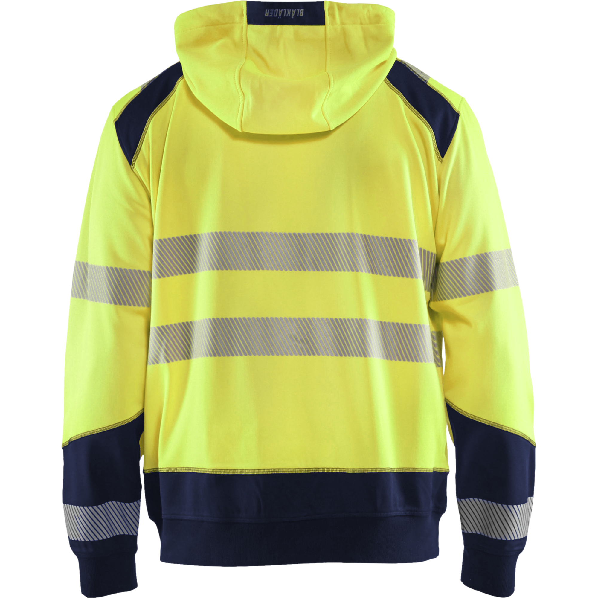 Blaklader High Vis Hooded Sweatshirt, Yellow/Navy Blue (4)