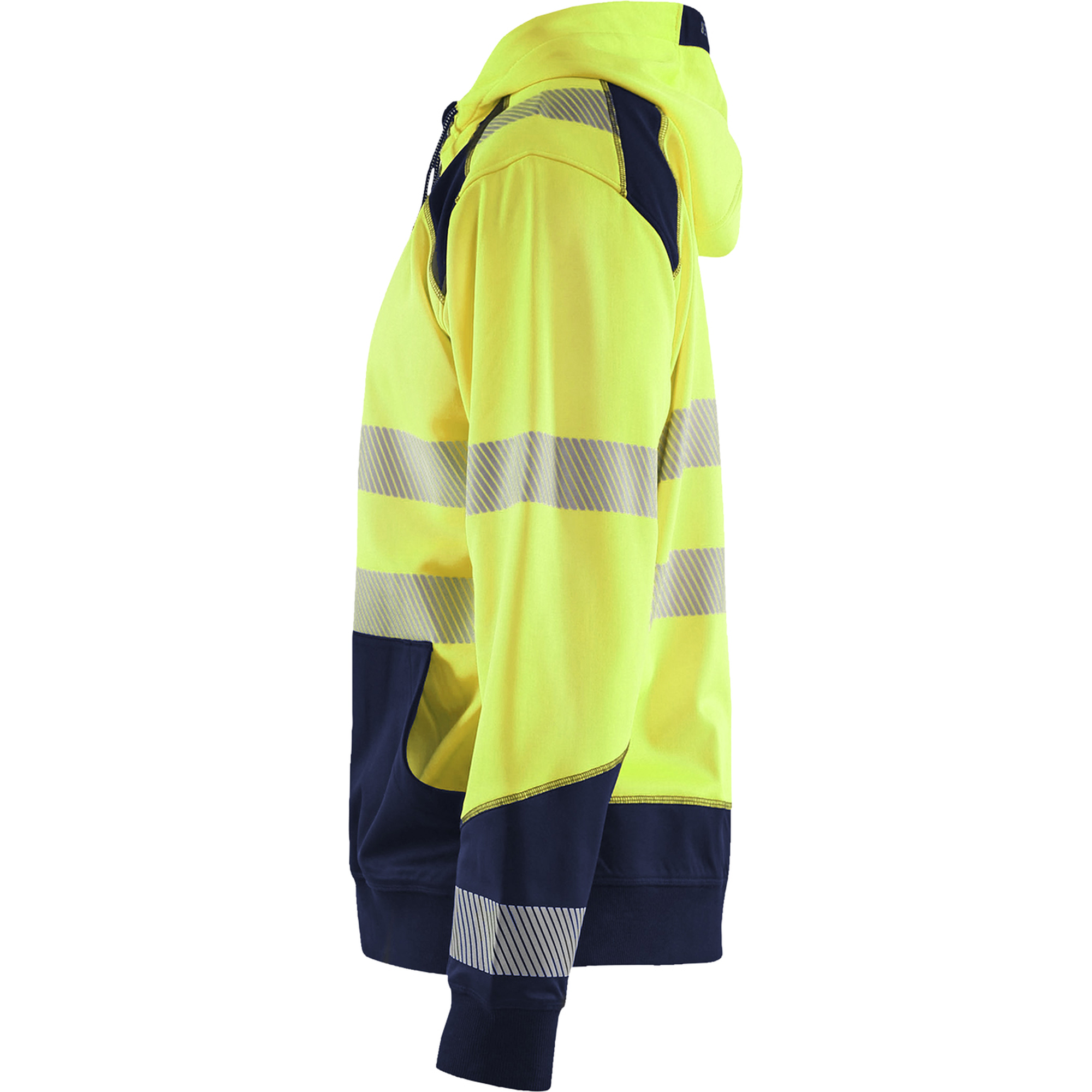 Blaklader High Vis Hooded Sweatshirt, Yellow/Navy Blue (3)