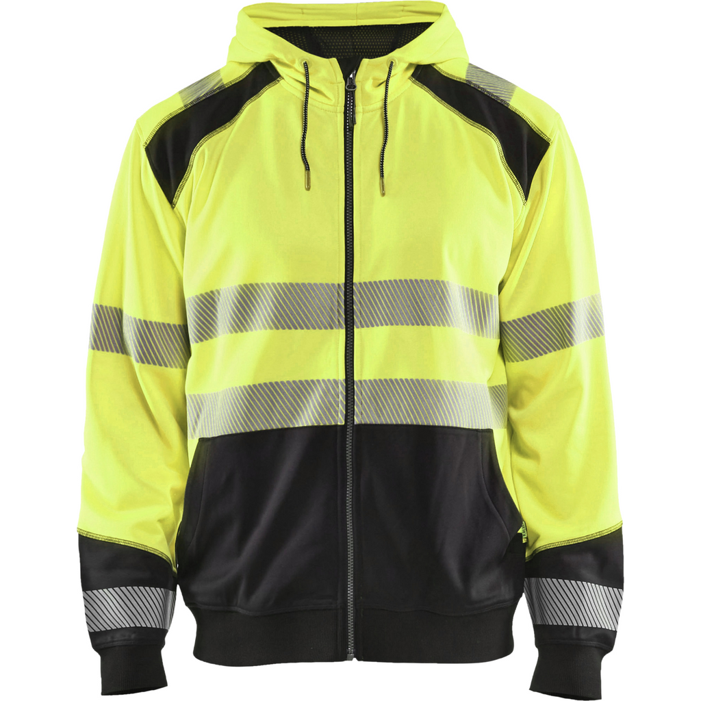 Blaklader High Vis Hooded Sweatshirt, Yellow/Black