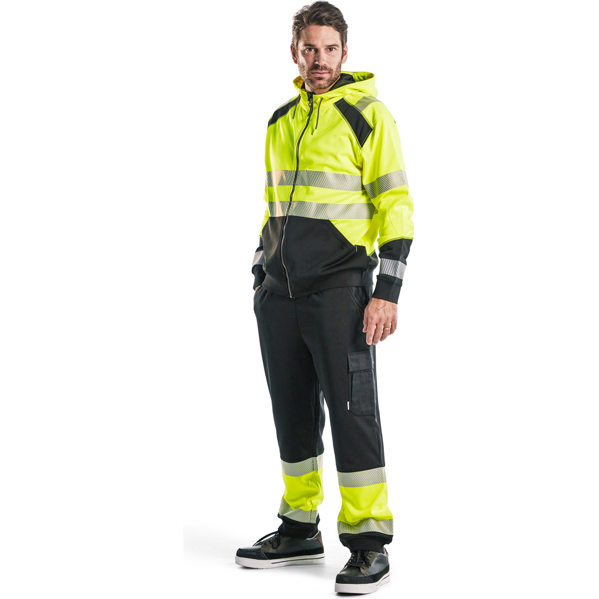 Blaklader High Vis Hooded Sweatshirt, Yellow/Black (5)
