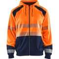 Blaklader High Vis Hooded Sweatshirt, Orange/Navy Blue