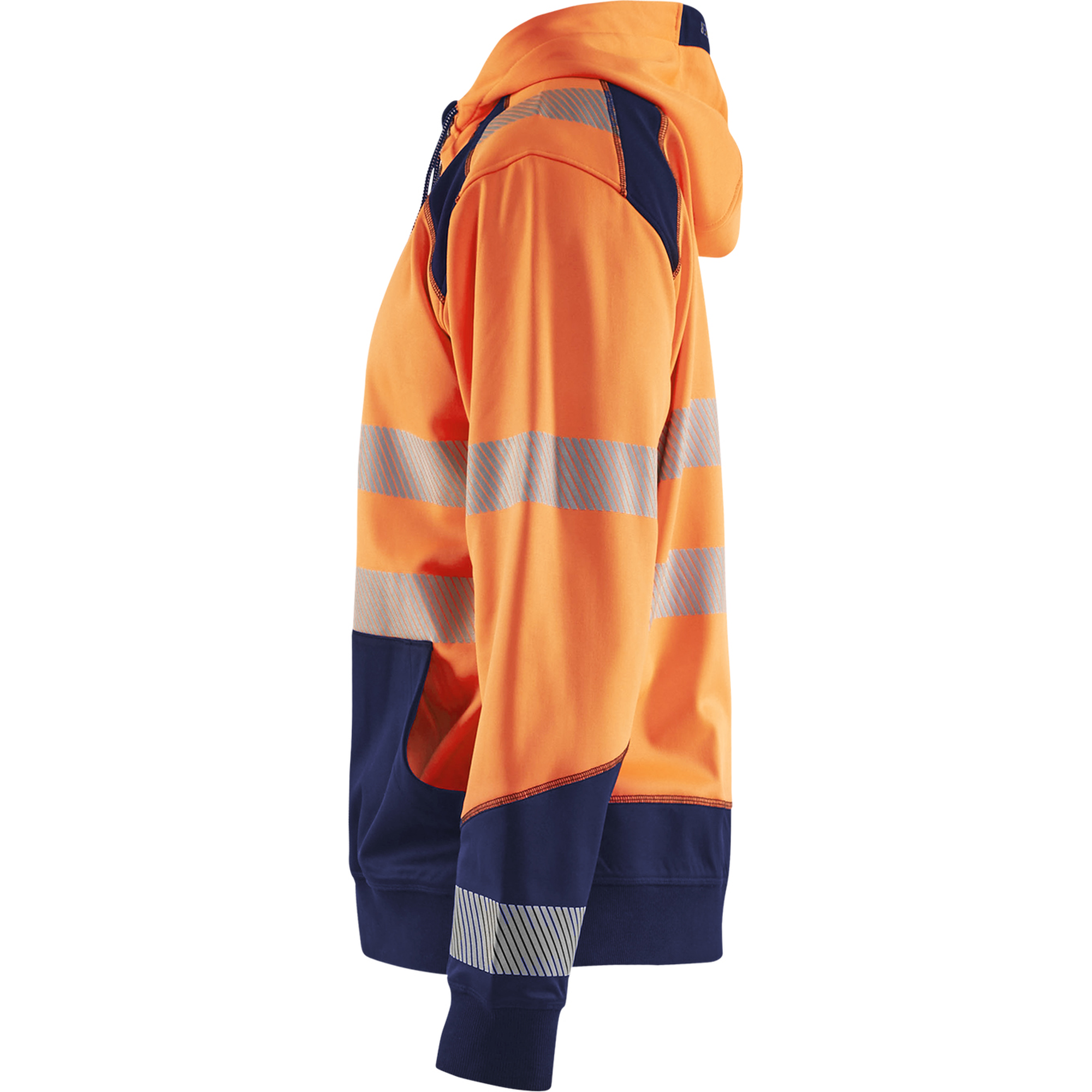 Blaklader High Vis Hooded Sweatshirt, Orange/Navy Blue (2)